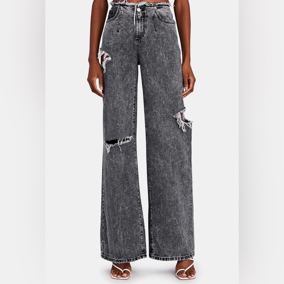 SER.O.YA. Distressed Wide Leg Jeans - Black - Picture 6 of 6